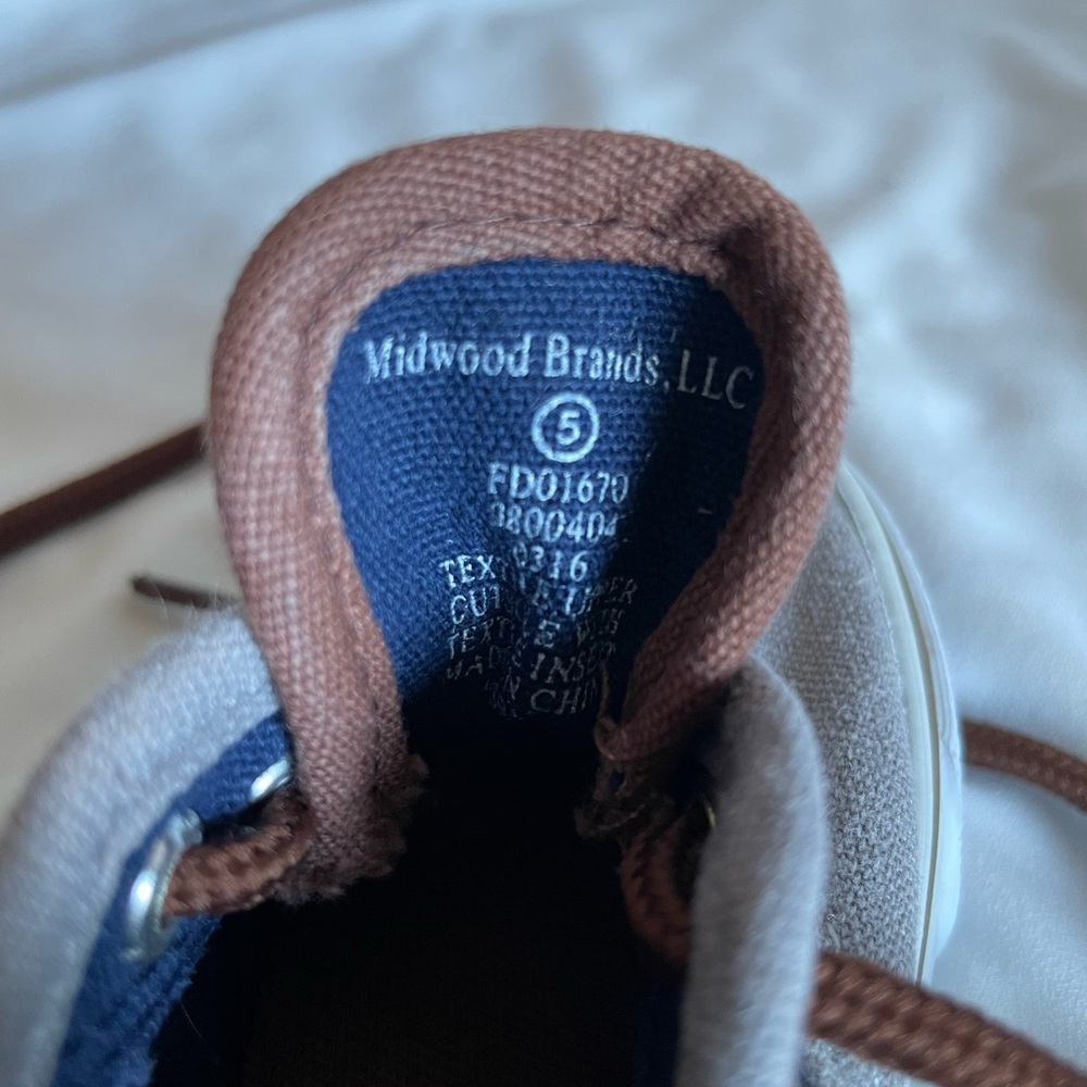 Gray and Brown Kids Sneakers - Picture 3 of 4
